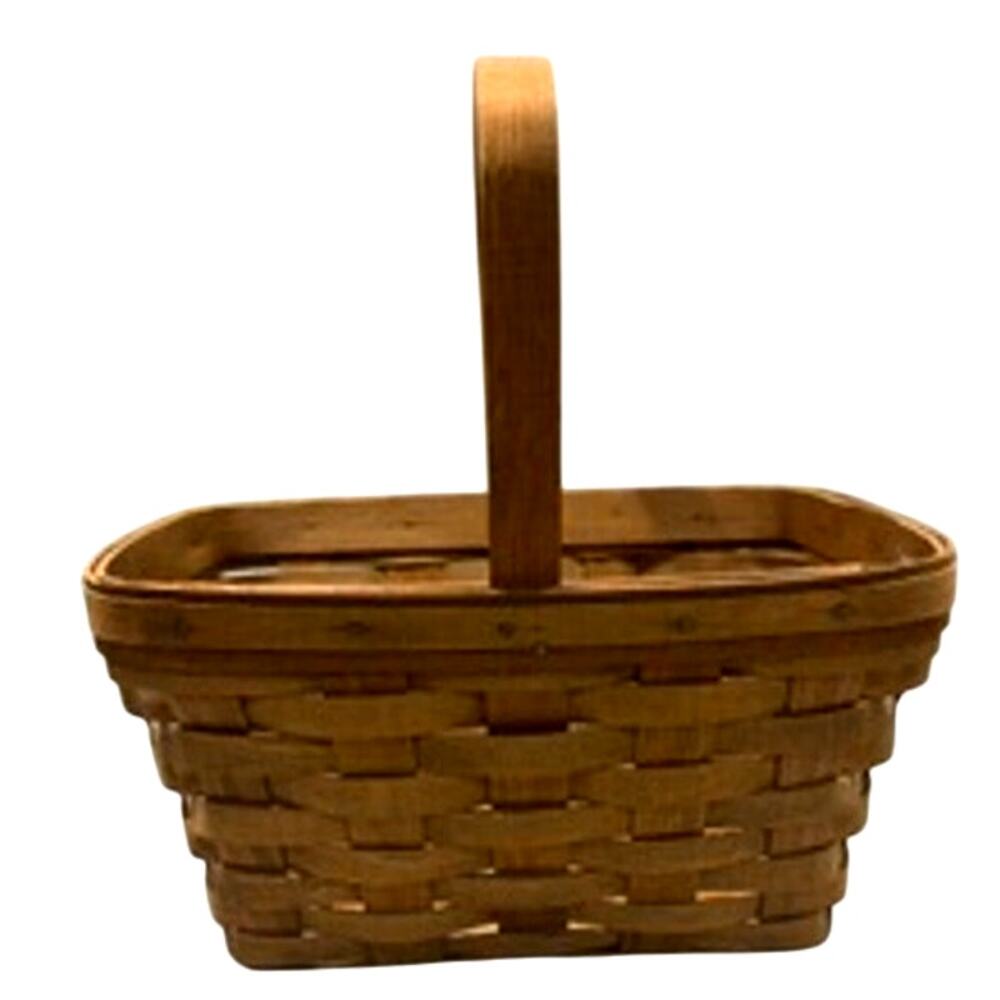 1984 Vintage Longaberger Gathering Basket Swing Handle Handwoven USA Signed 11x8